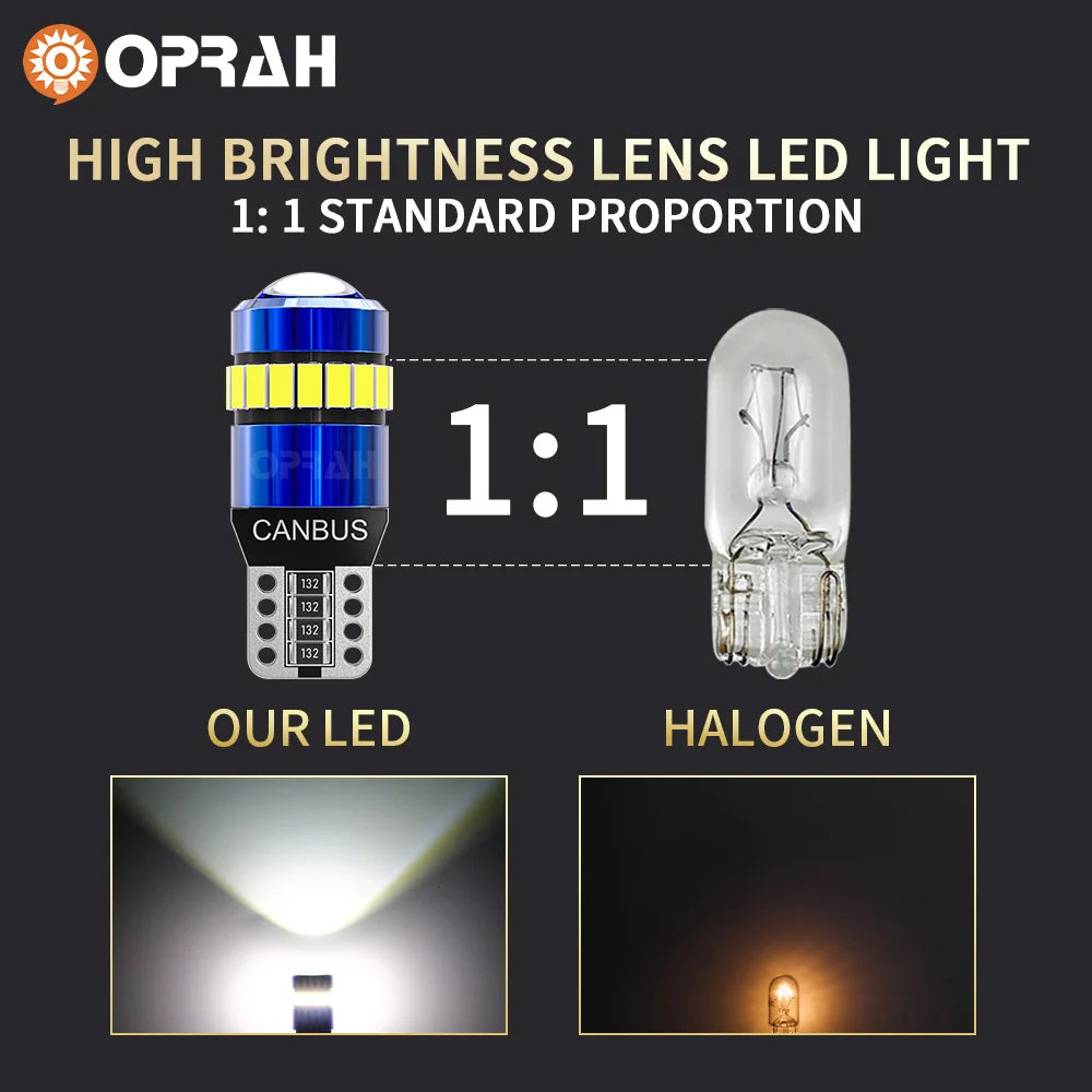 2PCS T10 W5W LED CANBUS No Error Clearance Car Interior Reading Door Trunk License Plate Lamp  6000K White 3030 SMD For BMW Audi