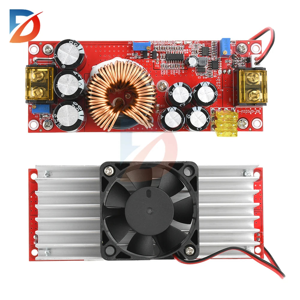 1800W 40A DC-DC Boost Converter Step Up Power Supply Module 10-60V To 12-90V Adjustable Voltage Charger 1200W 20A Boost Module