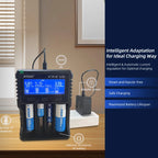 XTAR VX4 V2 18650 Charger AAA/AA 1.5V Li-ion /Ni-MH/LiFePO4 Battery PD20W Fast Charger with LED Display Battery Capacity Tester