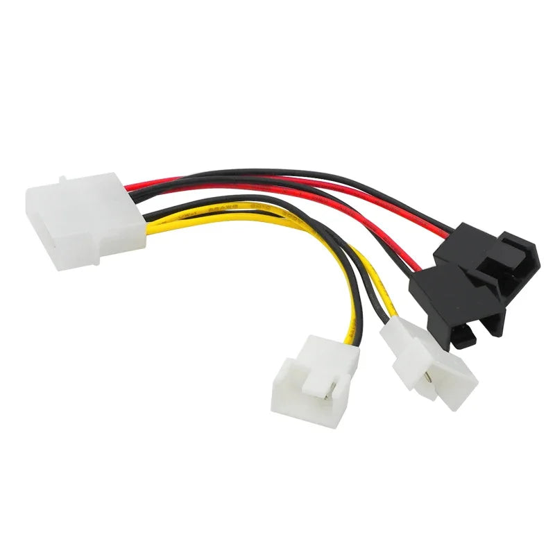 4-Pin Molex To 3-Pin Fan Power Cable Adapter Connector 12v*2/ 5v*2 Computer Cooling Fan Cables For CPU PC Case Fan Cable