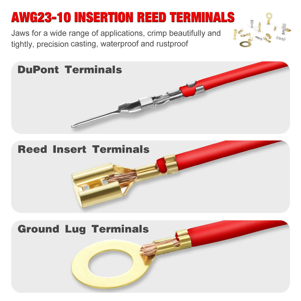 HS-2560 Crimping Pliers for XH2.54/SM2.54/Dupont/3.96/2.8/4.8/6.3/OT Terminals 0.25-6mm² 23-10AWG Connector Hand Crimper Tool