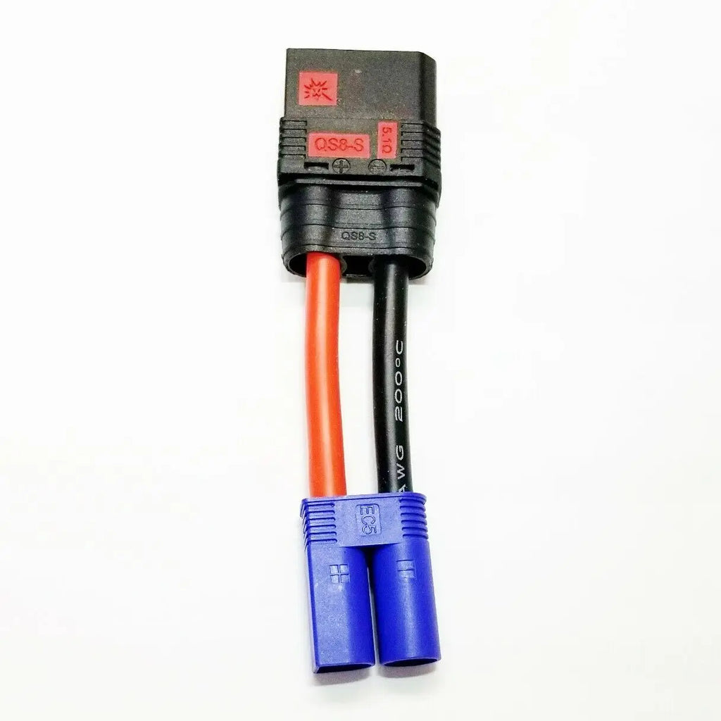 50mm 8/10/12AWG QS8-S Female To XT90 XT60 TRX EC5 Male Plug Anti-Ignition Conversion Cable Silicone Wire for RC Drone Aircraft