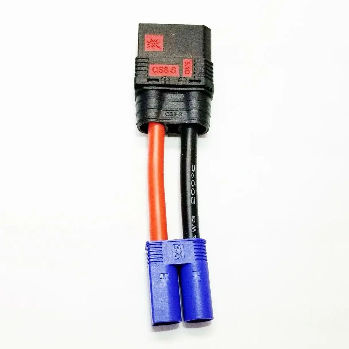 50mm 8/10/12AWG QS8-S Female To XT90 XT60 TRX EC5 Male Plug Anti-Ignition Conversion Cable Silicone Wire for RC Drone Aircraft
