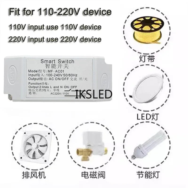 Wardrobe sensor switch, cabinet touch switch, intelligent sensor AC110V-220V, can penetrate wood, stone and glass materials