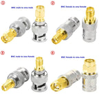 2PCS Q9 BNC To SMA Male Plug&Female Jack Disc RF Adapter Connector 50ohm Wire Terminals Copper Brass Nickel Plating SMA TO BNC