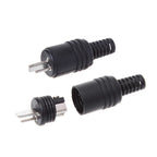 LXAF 10pcs Accessories Cable Solder HIFI Speaker Adapter Black Screw Terminals Tools DIN Plug 2 Pin  Male Mini Connector