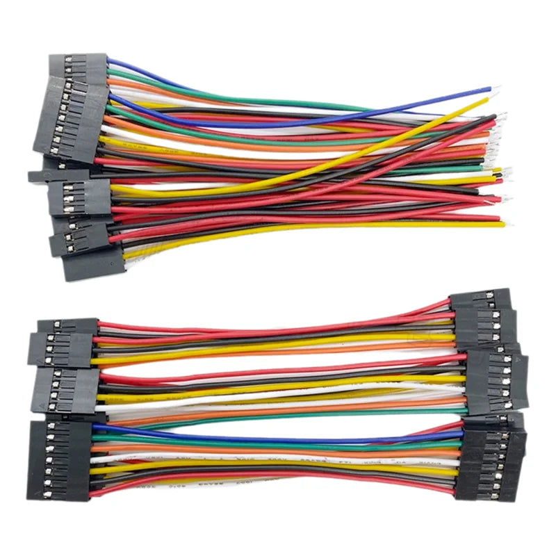 10PCS Dupont 2.54mm Pitch 10cm 20cm 30cm Single/Double Female 2P 3 4 5 6 7 8 9 10P connector Jumper Cable Wire For PCB Arduino