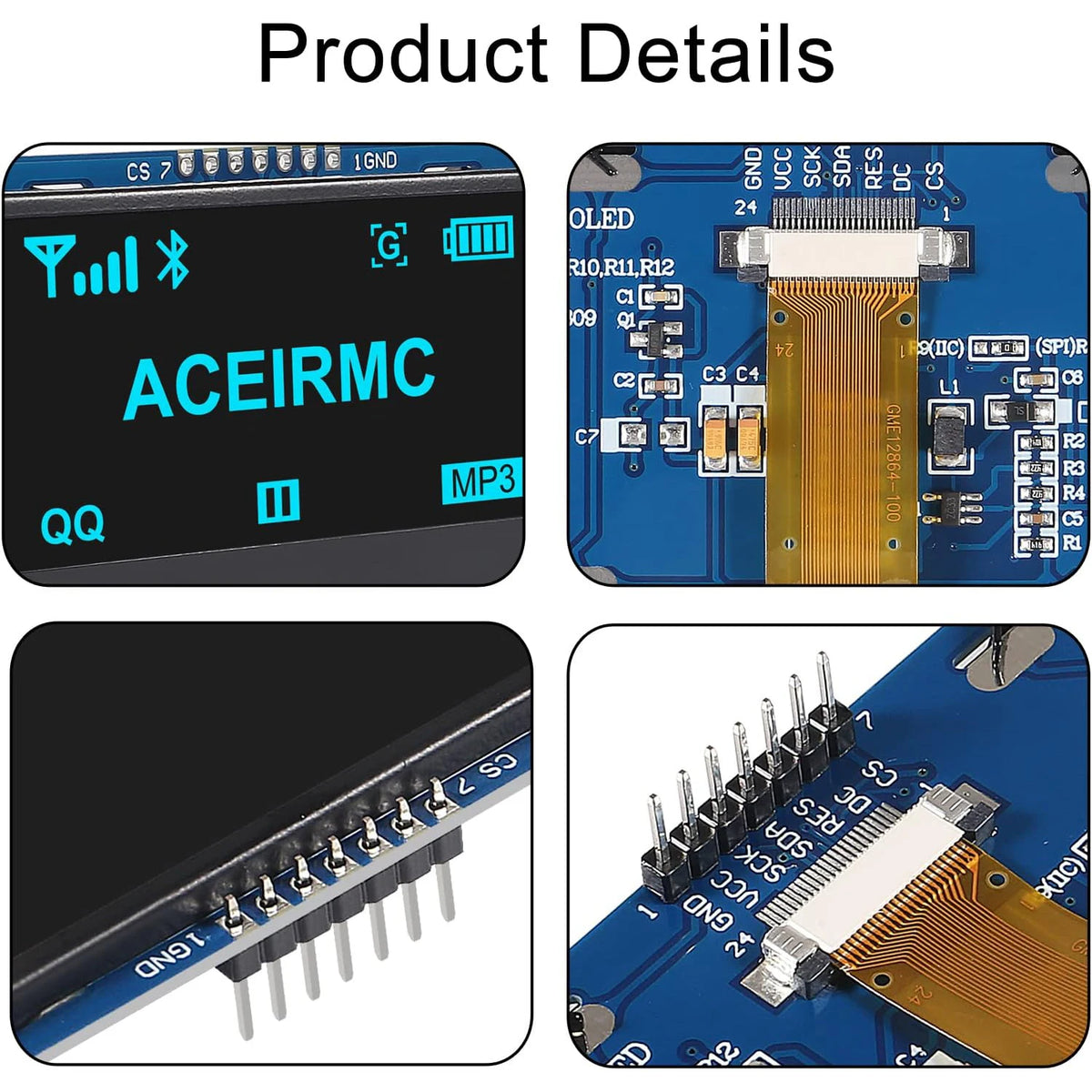 2.4" 2.42 inch 128x64 OLED LCD Display Module SSD1309 12864 7 Pin SPI/IIC I2C Serial Interface for Arduino UNO R3 C51