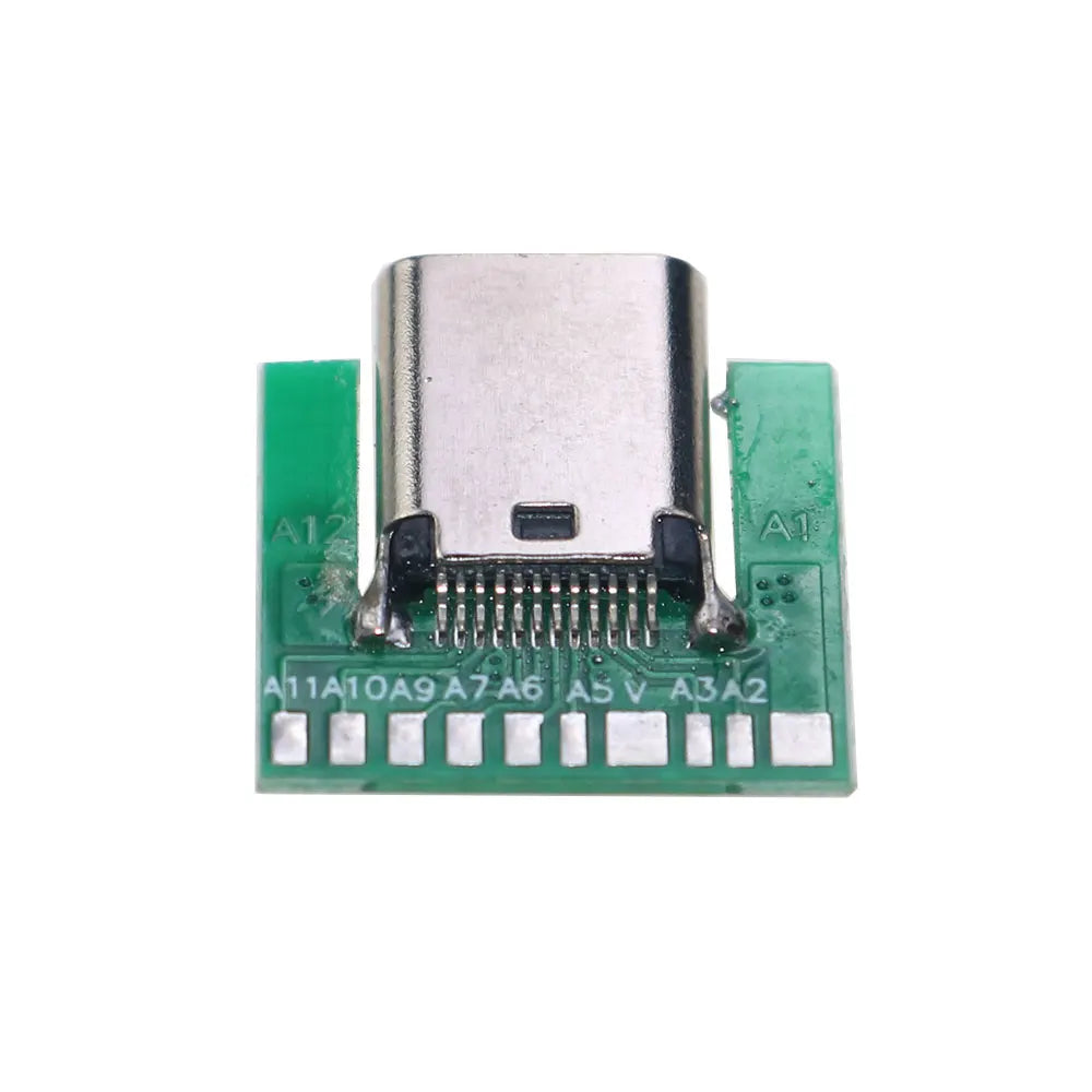 YuXi 1Pcs USB-C Type C USB 3.1 Connector Board 24 Pins Female Socket Type-C Adapter Board to Solder Wire Cable PCB