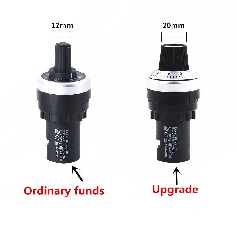Upgraded LA42DWQ-22 1K 2K 5K 10K 20K 50K 100K 200K 22mm High Quality Diameter Potentiometer Rotary Potentiometer Converter Speed