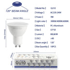 10 Pack Focos Gu10 Spotlight Lampara 220V Led Bulb Wholesale 9W White Warm 3000k 6000K Suitable for Home Commercial Buildings