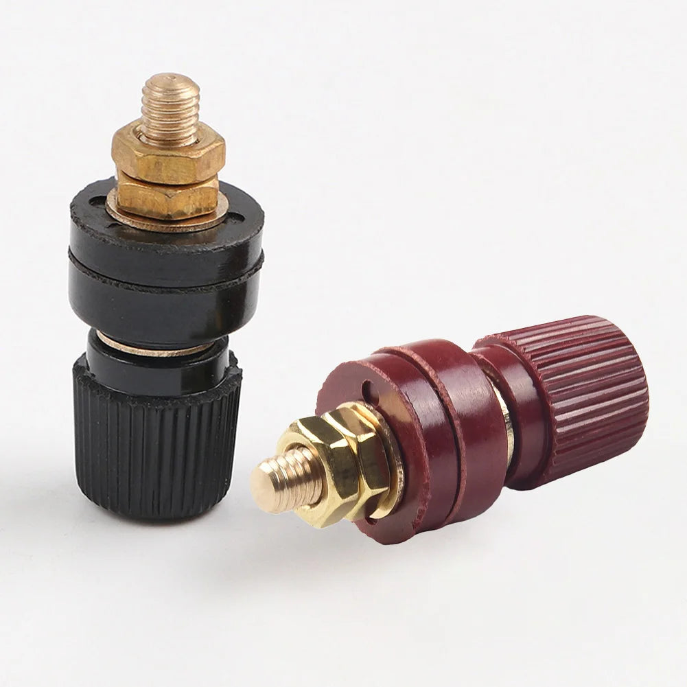 2pairs M6 Thread Screw Terminal High Current Binding Post Insulating Plastic Brass Binding Post Terminal Connector For Welding