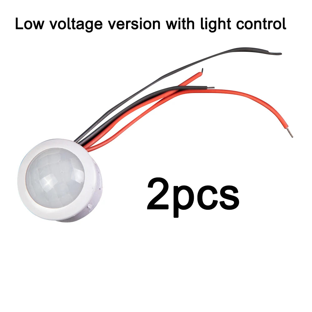 2PCS Automatic Sensor Light Switch LED Human Body Sensor Infrared Sensor Detection Infrared PIR Probe LED Body Sensor Switch