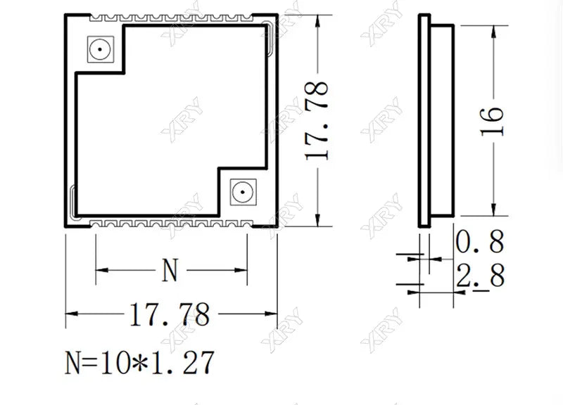 XRY 1PCS HT-CT62 ESP32C3 SX1262 Bluetooth-compatible BLE LoRa LoRaWAN Node WiFi Wireless Module 433-510MHz 863-928MHz Antenna