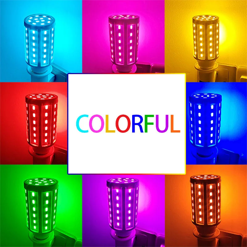 5W 10W 15W 20W 30W E27 LED Corn Lamp Indoor Lighting Home Lamp Green Pink Garden Lawn Landscape Decorative Light Bulbs SMD5730