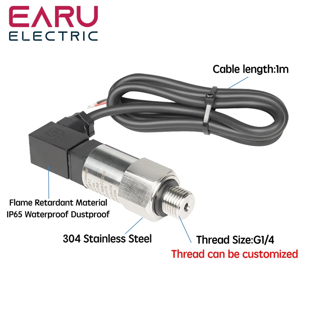 4-20mA 0-5V 0-10V Output -1-0bar 0-1bar G1/4 Vacuum Pressure Transmitter Transducer Sensor Controller 0.5% FS High Precision