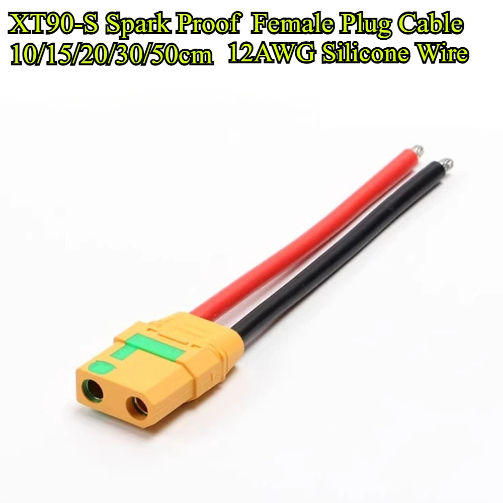 XT90 XT90S Male Female Plug Battery Connector with 12AWG Silicone Wire 10cm/15/20/30/50cm for RC Airplane Lipo Battery Drone Car