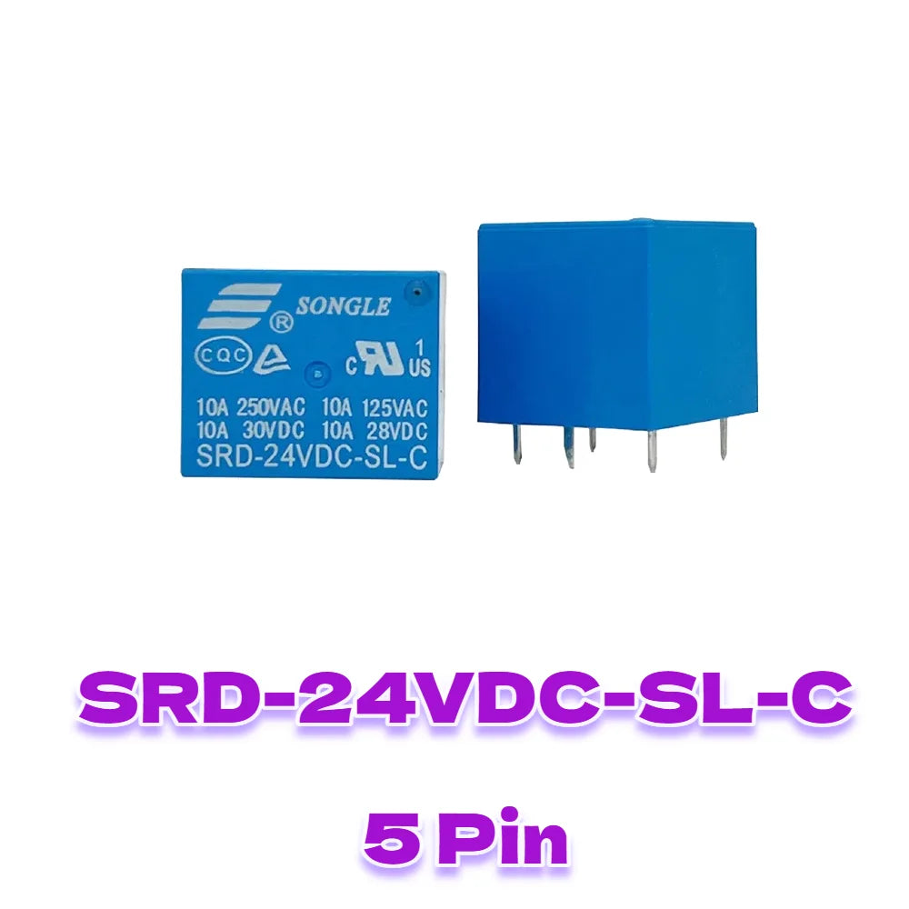 5 Pieces Power Relays SRD-03VDC 05VDC 06VDC 09VDC 12VDC 18VDC 24VDC 48VDC-SL-A SL-C T73 7A 10A 15A 4Pin 5Pin for Electronics