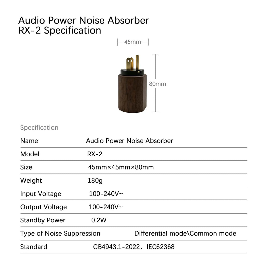 Hifi Audio Couple rx-2 filter Reduce noise EMI filter Common noise filter  Normal noise filter Purifier AC noise Portable filter