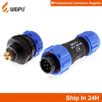 WEiPU SP13 Plastic M13 Waterproof Circular Power Plug Socket Wire Joint Connector 2 3 4 5 7 9Pin for Solar Audio Visual System