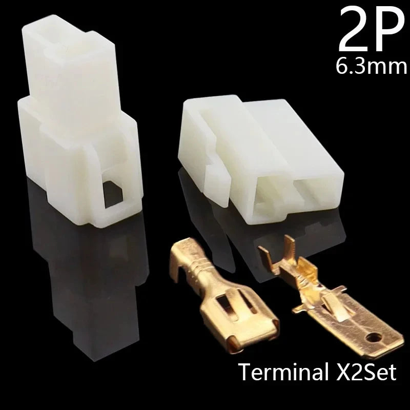 1Set 6.3mm 1/2/3/4/6/8P Automotive Male Female Electrical Connector Cable Terminal Plug Kit for Motorcycle Ebike Car Wiring