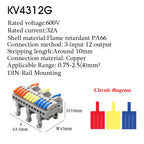 1PC Wire Connector Electric Universal Quick Conductor Splitter Push-in LED Cable Terminal Blocks Mountable Rail Junction Box