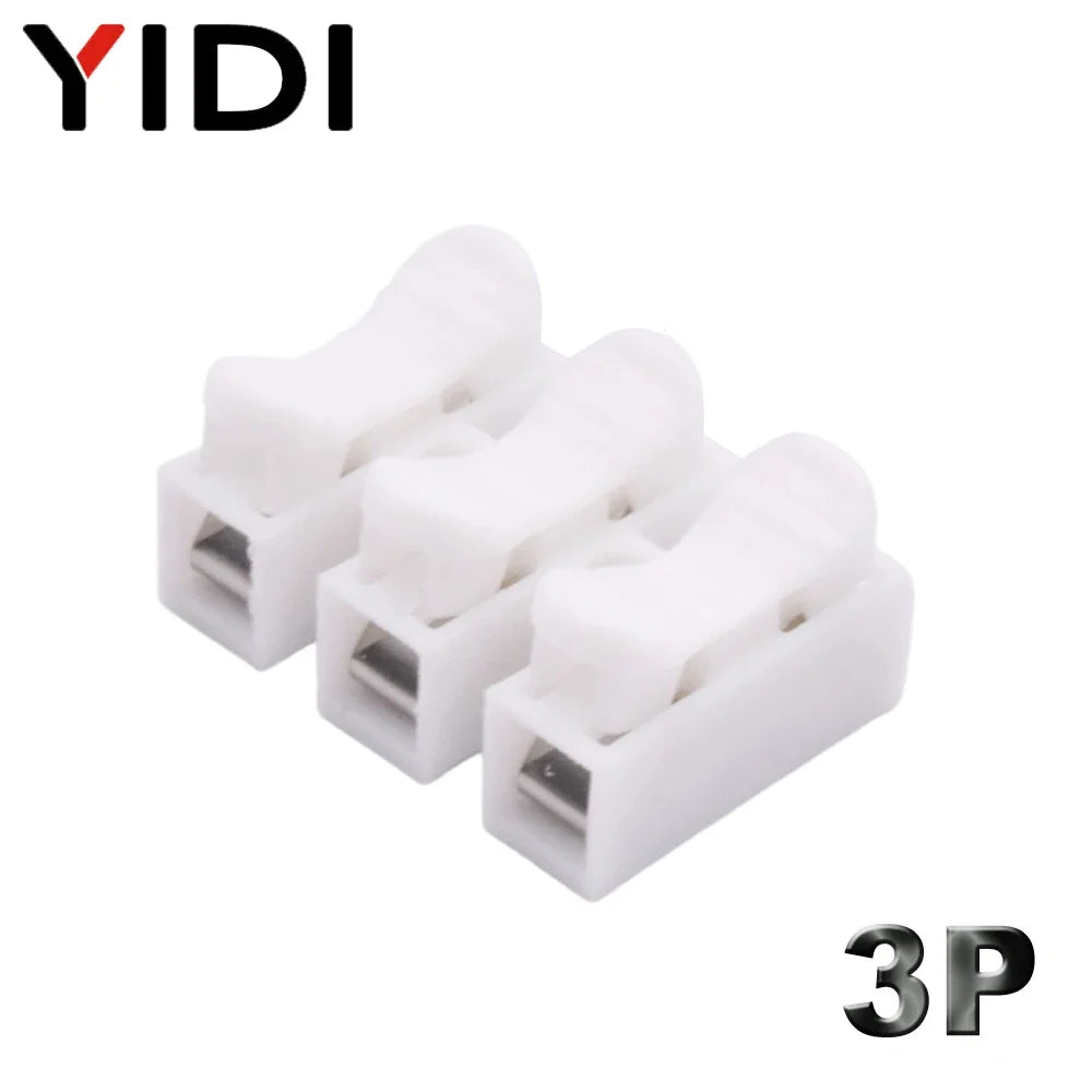 30/50/100pcs CH2 CH3 Mini Electrical Cable Press Fit Connectors 2P 3P Spring Quick Splice Lock Wire Connection Terminal Block