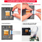 OSOYOO 4.3 Inch IPS RPi5 LCD Capacitive Touch Screen Display 800×480 DSI Interface for Raspberry Pi 5 4 3 2 Model B A