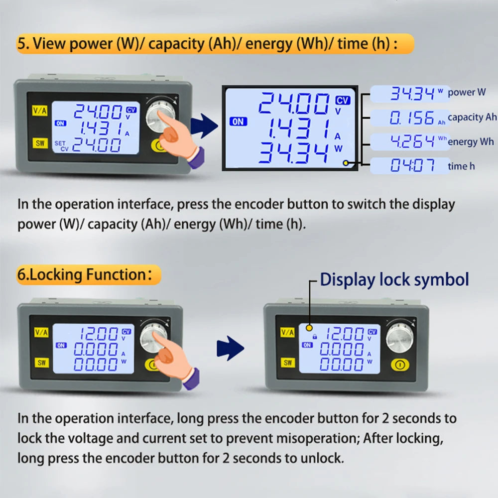 DC DC Buck Boost Converter 5.0~30V To 0.6~30V Adjustable Regulated Laboratory Power Supply CC CV 0~4.0A 6V 12V 24V Power Module