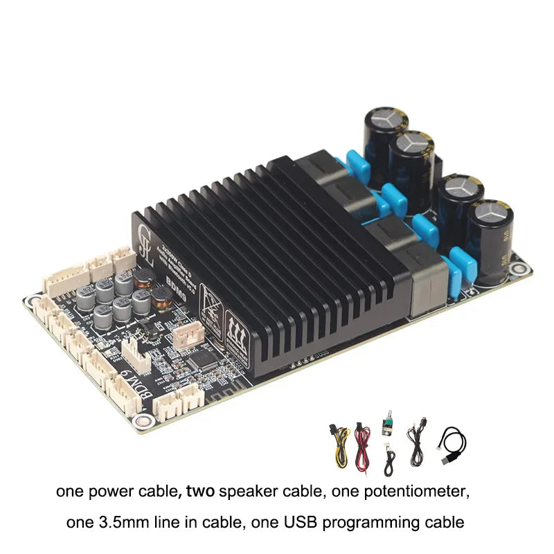 BDM9 TPA3255 2x300W Bluetooth Power Amplifier Board BT5.0 Stereo High Power Adjustable Tweeter PC UI
