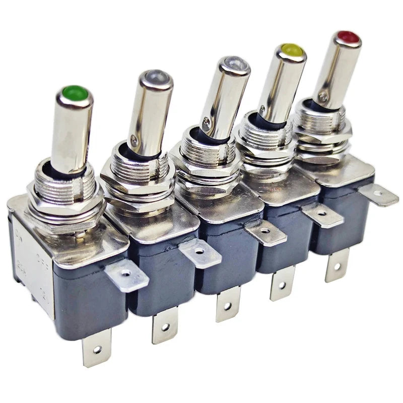 1Pcs 12V 20A Illuminated LED Toggle Switch Auto Car Boat Truck Red Blue Green Yellow White