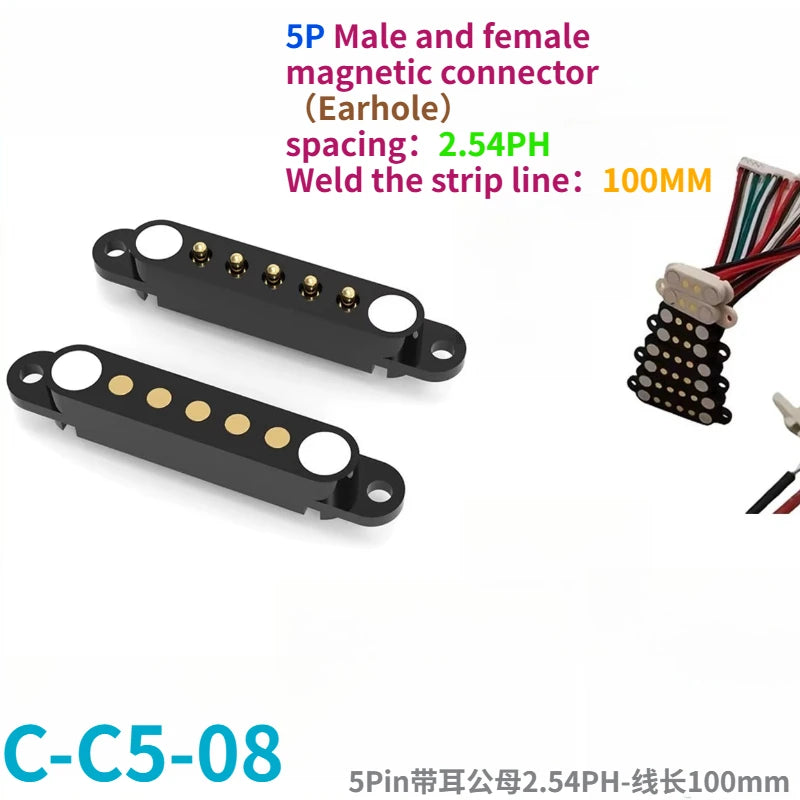 1/5Set 2A DC Magnetic Pogo Pin Connector 2Pin 3Pin 4 5 6 7 8 9 Pin Pogopin Male Female Spacing 2.5/2.80mm Spring Loaded Socket