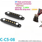 1/5Set 2A DC Magnetic Pogo Pin Connector 2Pin 3Pin 4 5 6 7 8 9 Pin Pogopin Male Female Spacing 2.5/2.80mm Spring Loaded Socket
