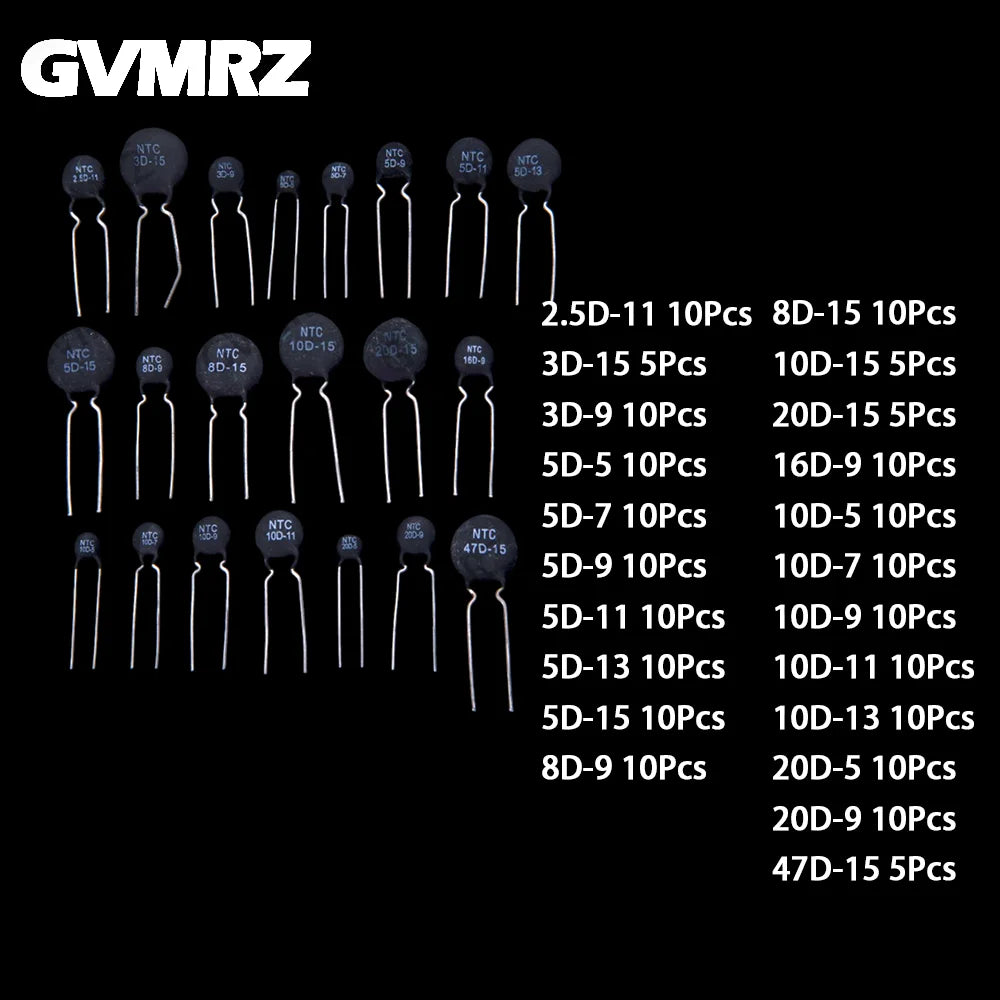 22Values NTC Thermistor Resistor Assortment kit 3D-15 3D-9 5D-5 5D-7 5D-9 8D-15 10D-15 10D-5 10D-720D-9