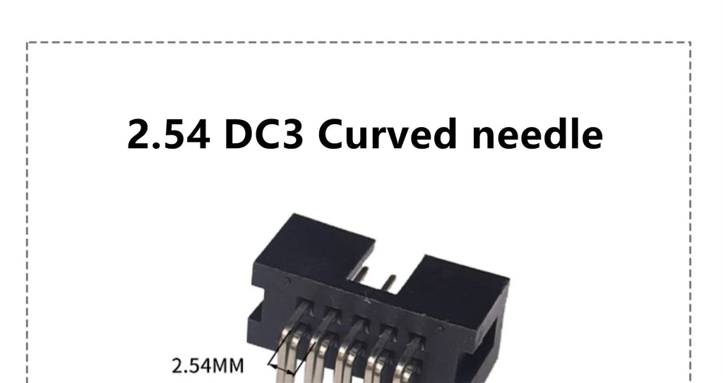 10PCS IDC/JTAG 2.54 DC3 Male Pin PCB Header Connector 2*3/4/5/6/7/8/26/40P Straight Shrouded Socket Box header pitch 2.54mm