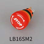 LANBOO 16mm Emergency Stop Push Button Switch, 1NO1NC 7A 250VAC Latching Mushroom Head E-Stop Switch for Industrial Control Safe