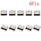 10Pcs USB Connector Type C Female Charging Port Jack 2P/6P/16P/24 Pin Soldering PCB SMD SMT DIY USB-C Socket Adapter