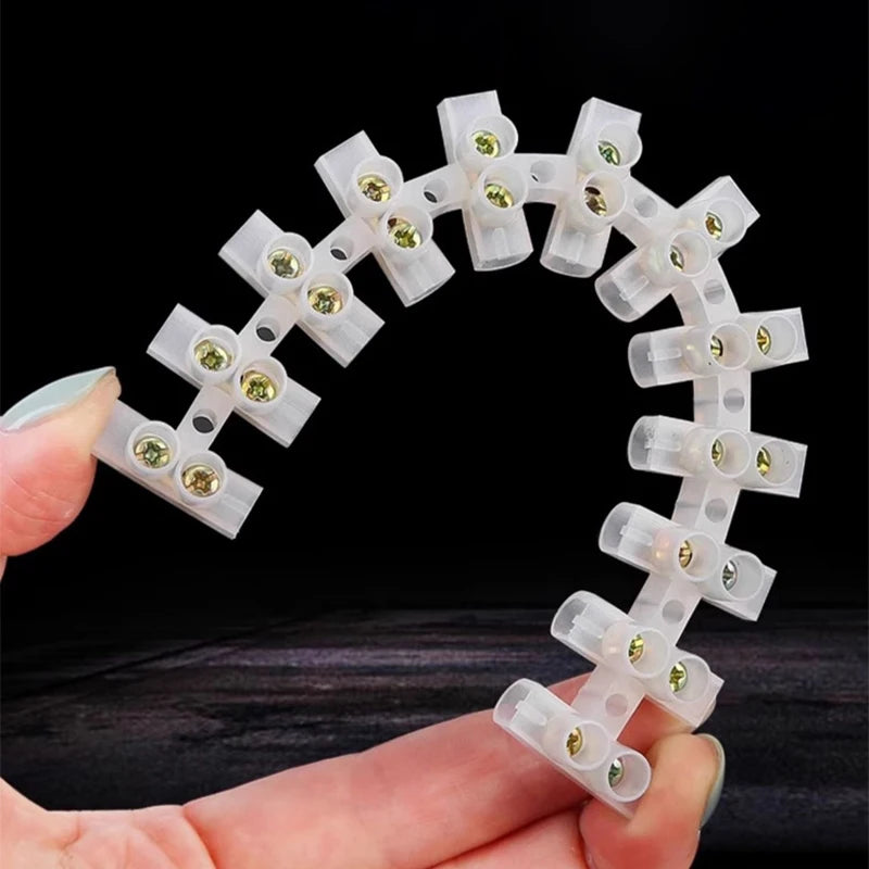 12 Position Terminal Connector Nylon Plastic Electric Terminal Block Dual Connector Strips 5/10/20/30A Electric Barrier Strip
