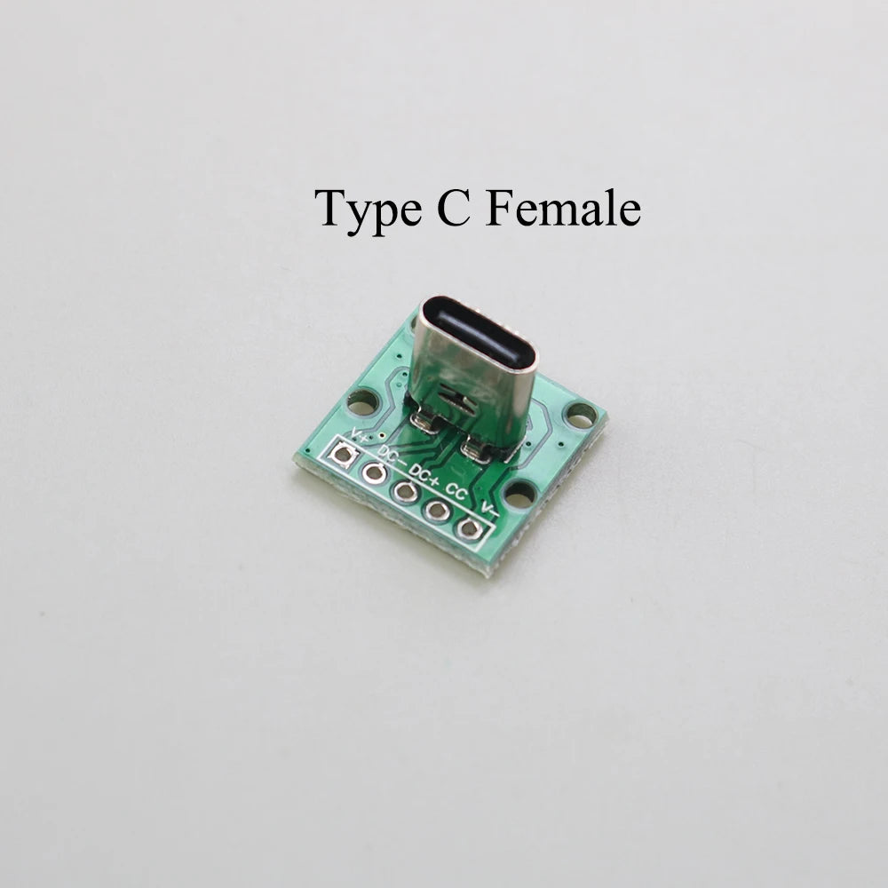 1PCS Data Charging Cable Jack Test Board with Pin Header 90 Degree Micro Mini USB Type C 2Pin USB 3.0 2.0 Female Male Connector