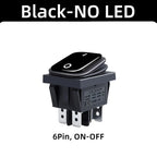 SAJOO Waterproof Rocker Switch KCD4 4Pin/6Pin DPDT With LED Lights Vehicle Boat Power Switch ON OFF 12V 24V 220V Size 22*30mm