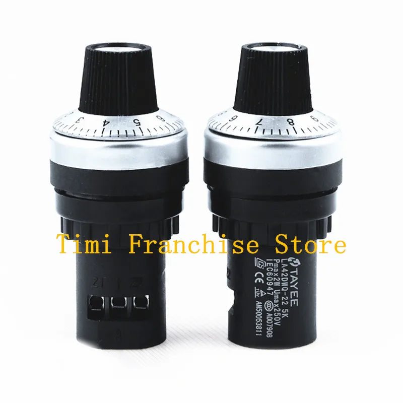 LA42DWQ-22 1K 2K 4.7K 5K 10K 20K 50K 100K 200K 500K 22mm Diameter Pots Rotary Potentiometer Converter Governor Inverter 20MM