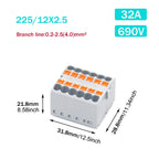1PCS Wire Electrical Connectors PTFIX 2.5mm Wire Merging And Branching Device Push-in Terminal Block Connector Mount On Din Rail