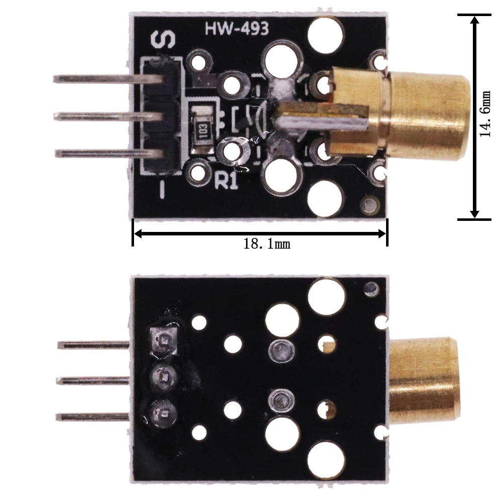 KY-008 650nm Laser Sensor Module 3Pin 6mm 5V 5mW Red Laser Dot Diode Copper Head for Arduino DIY Kit