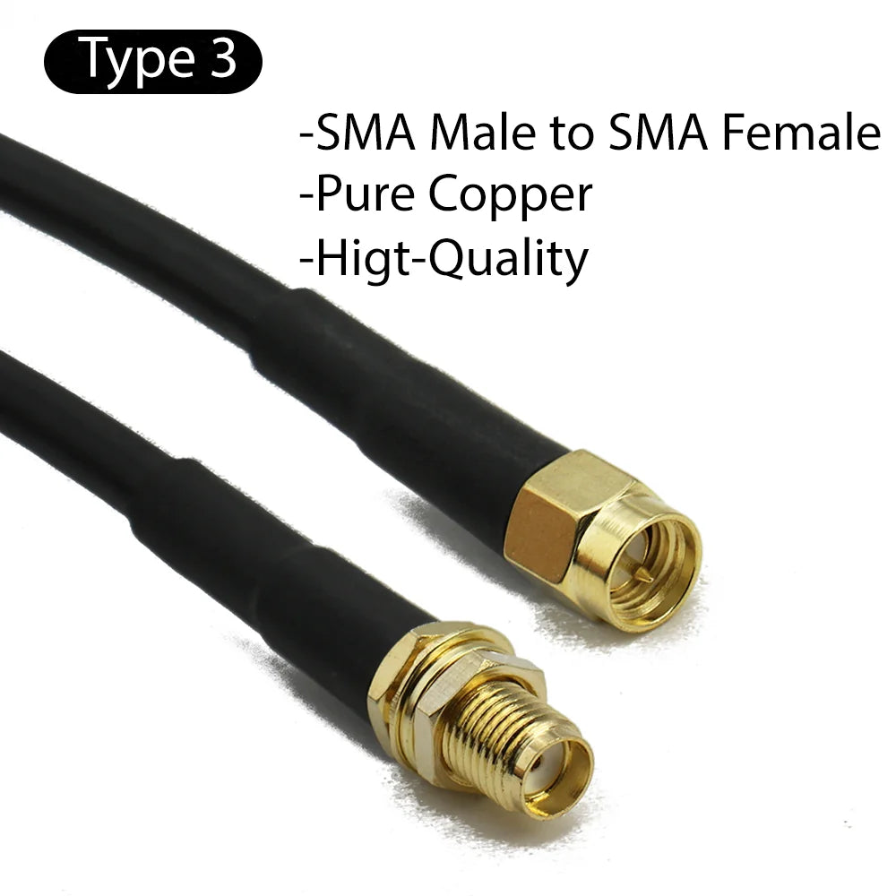 RG58 SMA to SMA Cable Male to Male extension jumper Pigtail male Adapter Cable my SMA  Antenna cable For WIFI 3G 4G GSM Antenna