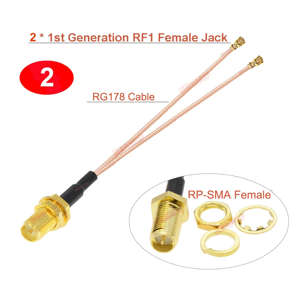 1PCS SMA to IPX Splitter Cable RP-SMA/SMA Female to 2/3/4x RF1 1st Generation Female Jack RG178 Pigtail Antenna Extension Jumper
