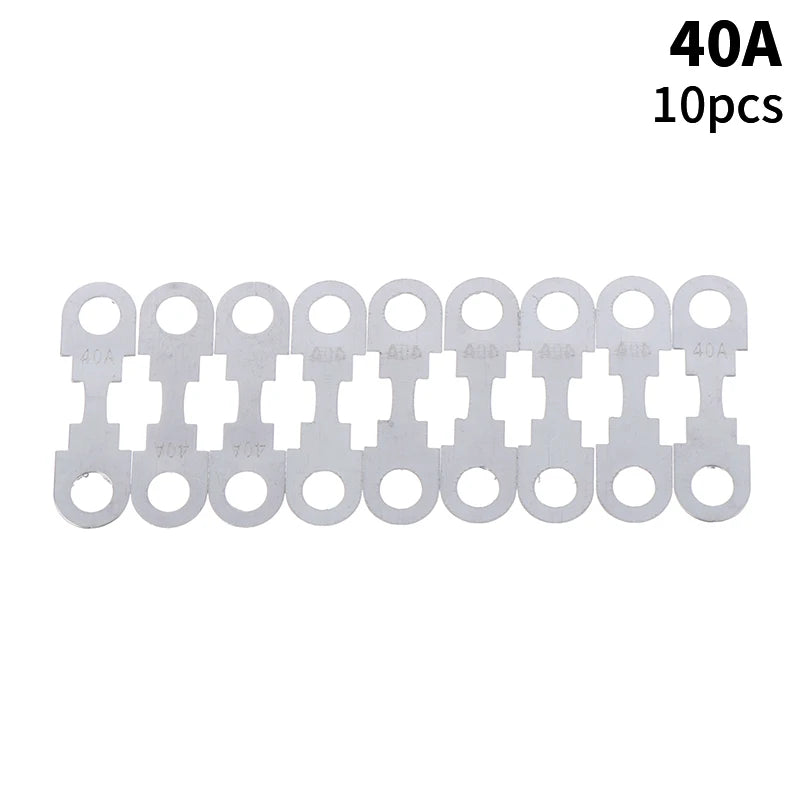 New 10Pcs 30A-150A 32VDC Small Fuse Sheet Automotive Car Flat Zinc Sheet For Car Fuse Round Hole Insert Fuse Auto Parts