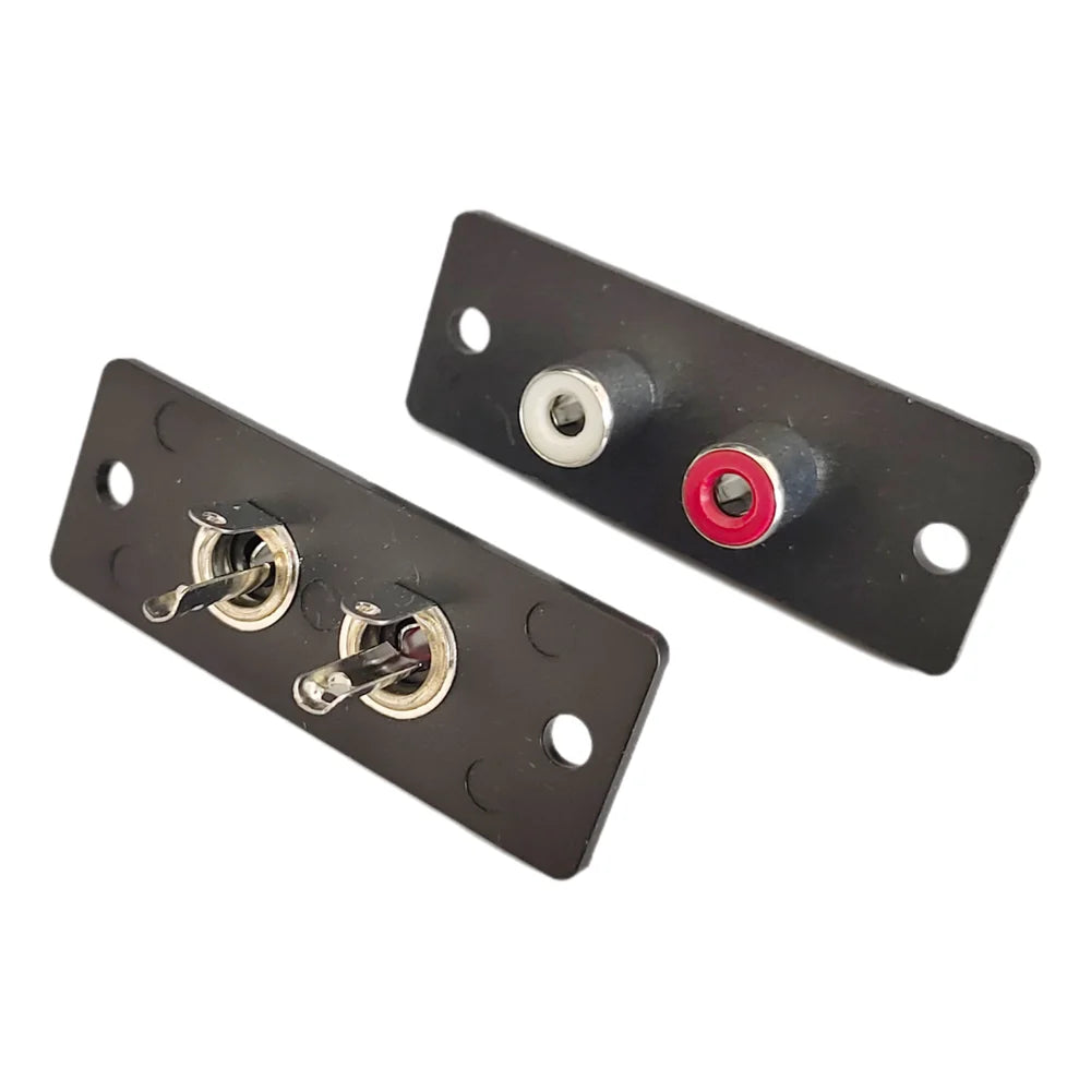 2/5Pcs 2 Way RCA Female Jack Connector Terminal Wall Panel Plate Input Phono Chassis Socket Audio AV Adapter