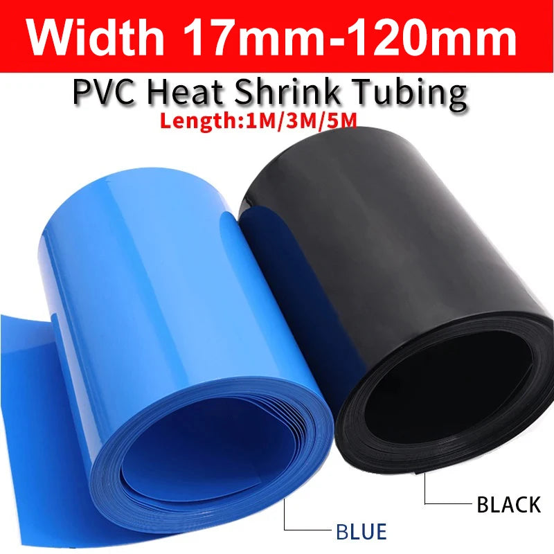Width 25mm~ 120mm 18650 Lip Battery PVC Heat Shrink Tube Pack Dia 16 - 76mm Insulated Film Wrap lithium Case Cable Sleeve