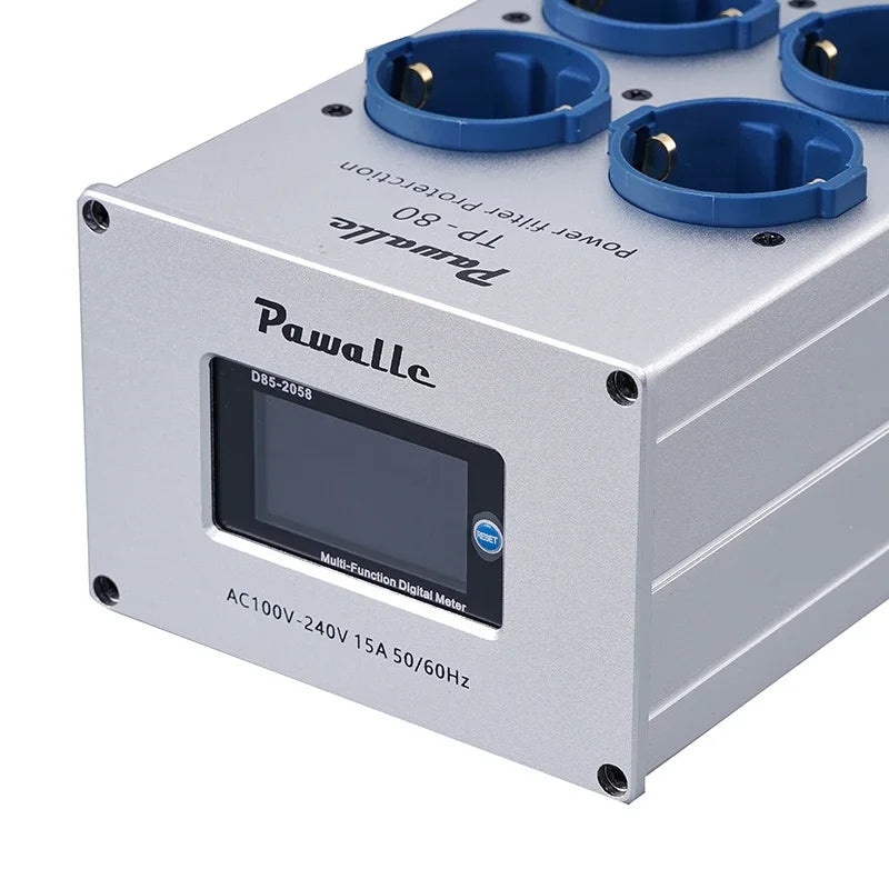 TP80 European Standard Power Filter 8-bit EU Power Purifier Socket Complex 2nd Level Filter Purifier Surge Protection