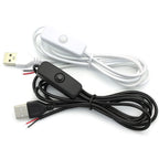 1.5M USB Connector Cable Extension 2 Pin Power Supply Wire On/Off Switch Electrical 5V Wire Black/White For LED Lighting DIY